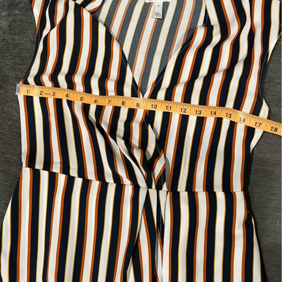 Leith Anthropologie Navy, Rust, and Ivory Sleeveless Dress- Size Medium - Picture 6 of 8